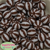 20mm Brown Melon Stripe Bubblegum Beads