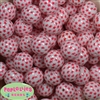 20mm Red Star Print  Bubblegum Bead