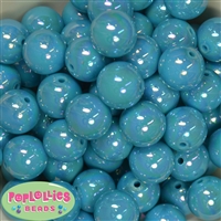 20mm Caribbean Blue Miracle AB Acrylic Bubblegum Beads Bulk