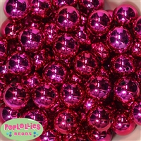 20mm Hot Pink Mirror Acrylic Bubblegum Beads
