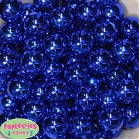 20mm Royal Blue Mirror Acrylic Bubblegum Beads Bulk