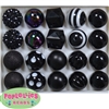 20mm Black Mixed Bubblegum Beads
