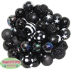 20mm Black Mixed Bubblegum Beads 52pc