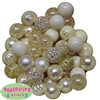 20mm Cream Mixed Bubblegum Beads 52pc