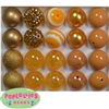 20mm Gold Mixed Bubblegum Beads