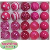 20mm Hot Pink Mixed Styles Acrylic Bubblegum Bead