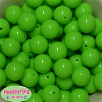 20mm Neon Lime Jelly Style Acrylic Bubblegum Beads Bulk