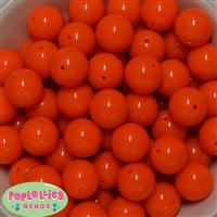 20mm Neon Orange Jelly Style Acrylic Bubblegum Beads