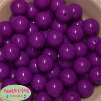 20mm Neon Purple Jelly Style Acrylic Bubblegum Beads Bulk