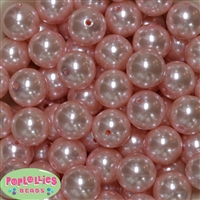 20mm Baby Pink Faux Pearl Acrylic Bubblegum Beads