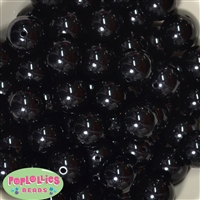 20mm Black Faux Pearl Acrylic Bubblegum Beads