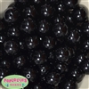 20mm Black Faux Pearl Acrylic Bubblegum Beads Bulk