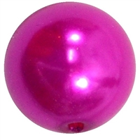 20mm Bright Pink Faux Pearl Acrylic Bubblegum Beads