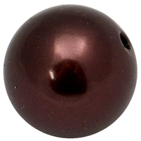 20mm Cocoa Brown Faux Pearl Acrylic Bubblegum Beads