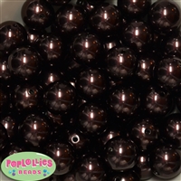 20mm Cocoa Brown Faux Pearl Acrylic Bubblegum Beads Bulk