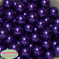 20mm Dark Purple Faux Pearl Acrylic Bubblegum Beads