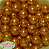 20mm Gold Faux Acrylic Pearl Bubblegum Beads Bulk