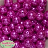 20mm Rose Pink Faux Acrylic Pearl Bubblegum Beads Bulk