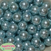 20mm Light Blue Faux Acrylic Pearl Bubblegum Beads