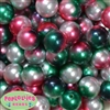 20mm Christmas Tone Ombre Faux Acrylic Pearl Bubblegum Beads