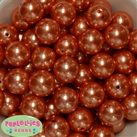 20mm Orange Sherbert Faux Acrylic Pearl Bubblegum Beads