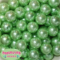20mm Pastel Green Faux Acrylic Pearl Bubblegum Beads Bulk