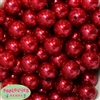 20mm Red Faux Acrylic Pearl Bubblegum Beads Bulk