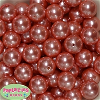 20mm Salmon Faux Acrylic Pearl Bubblegum Bead