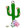 Enamel Southwest Cactus Pendant 40mm x 43mm