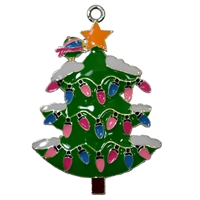 Enamel Christmas Tree Pendant 35mm x 35mm (approx 1.3")