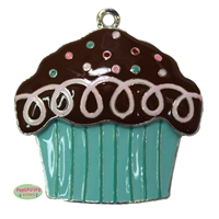 Enamel Decorated Cupcake Pendant