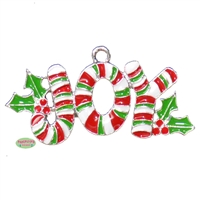 JOY Candy Cane Enamel Pendant