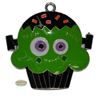 Enamel Halloween Monster Cupcake Pendant