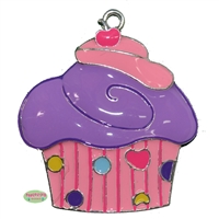 Enamel Decorated Cupcake Pendant