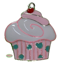 Enamel Decorated Cupcake Pendant