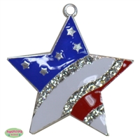 Patriotic Enamel Rhinestone Star Pendant