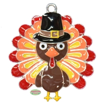 Thanksgiving Turkey Enamel Pendant