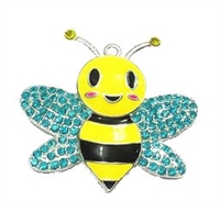 Bumblebee Rhinestone Enamel Pendant