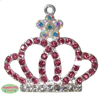 Pink Rhinestone Royal Crown Pendant