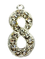 Eight 8 Rhinestone Age Pendant