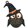 Rhinestone Halloween Owl Pendant 50mm x 35mm