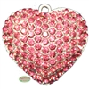 Puffy Pink Rhinestone Heart Pendant