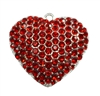 Puffy Red Rhinestone Heart Pendant