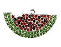 Sweet Summer Watermelon Rhinestone Pendant 45mm x 22mm