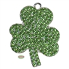 38mm Rhinestone Green Clover Pendant