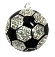 Rhinestone Soccer Pendant 45mm