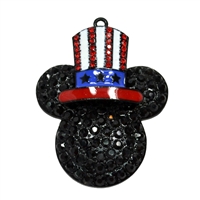 Patriotic Mickey Mouse Rhinestone Pendant