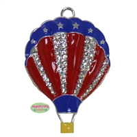 USA Hot Air Balloon Rhinestone Pendant