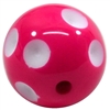 20mm Hot Pink Polka Dot Bubblegum Beads