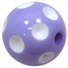 20mm Lavender Polka Dot Bubblegum Beads